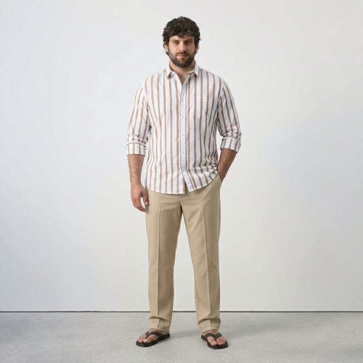 PLUS SIZE MEN’S STRIPE SHIRT | XL-7XL
