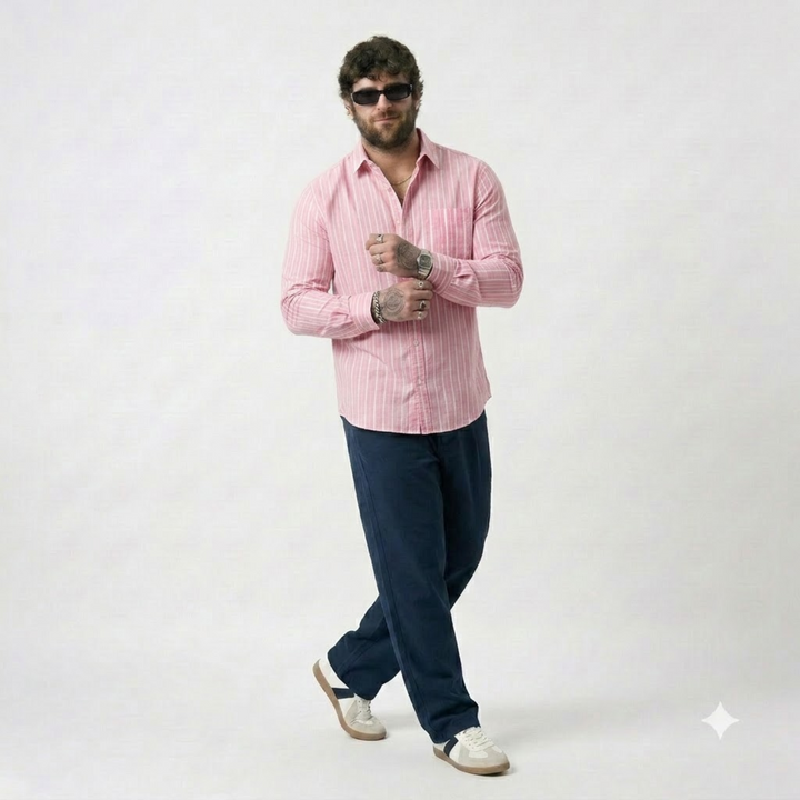 PLUS SIZE STRIPE SHIRT FOR MEN | XL-7XL