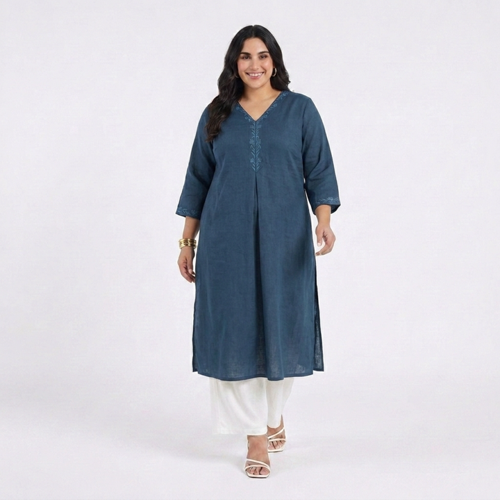 PLUS SIZE WOMEN’S SOLID ETHNIC KURTA | XL-7XL