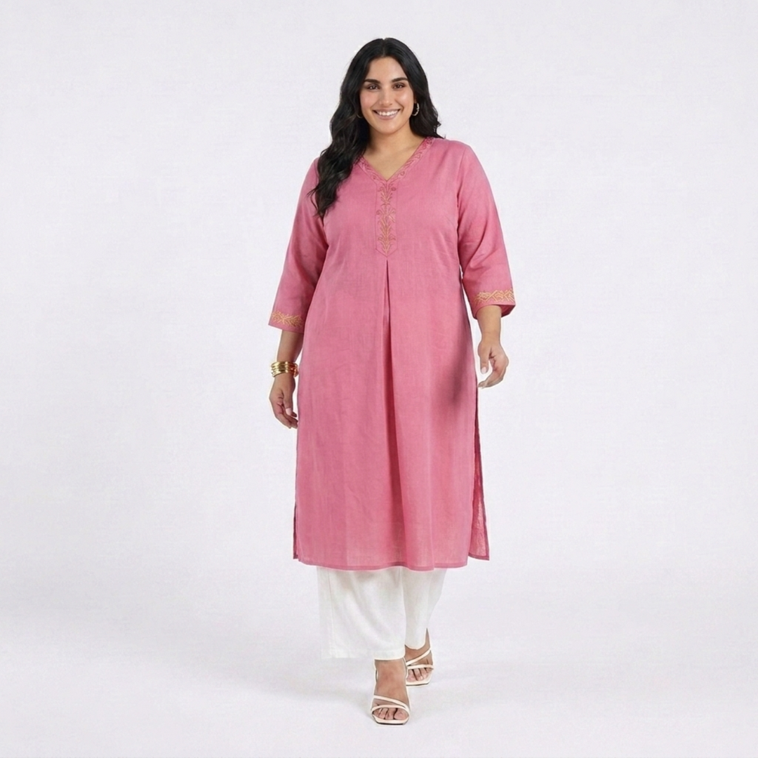 PLUS SIZE WOMEN’S SOLID ETHNIC KURTA | XL-7XL