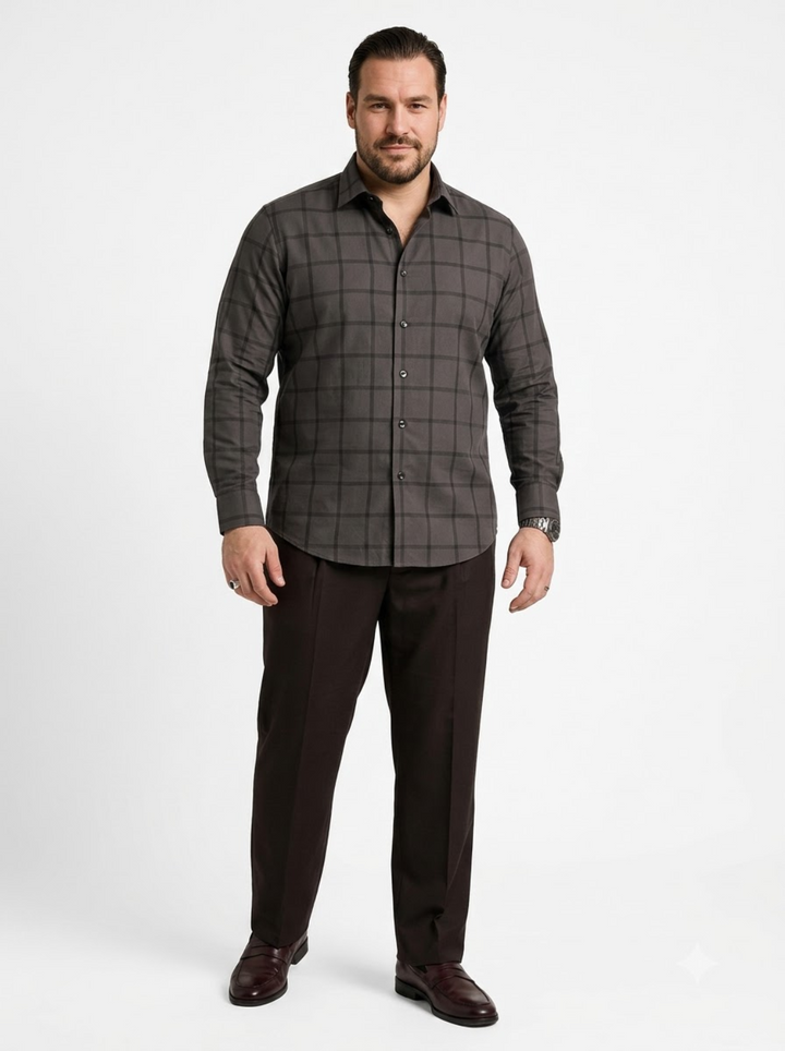 PLUS SIZE SELF CHECK SHIRT FOR MEN | XL-7XL