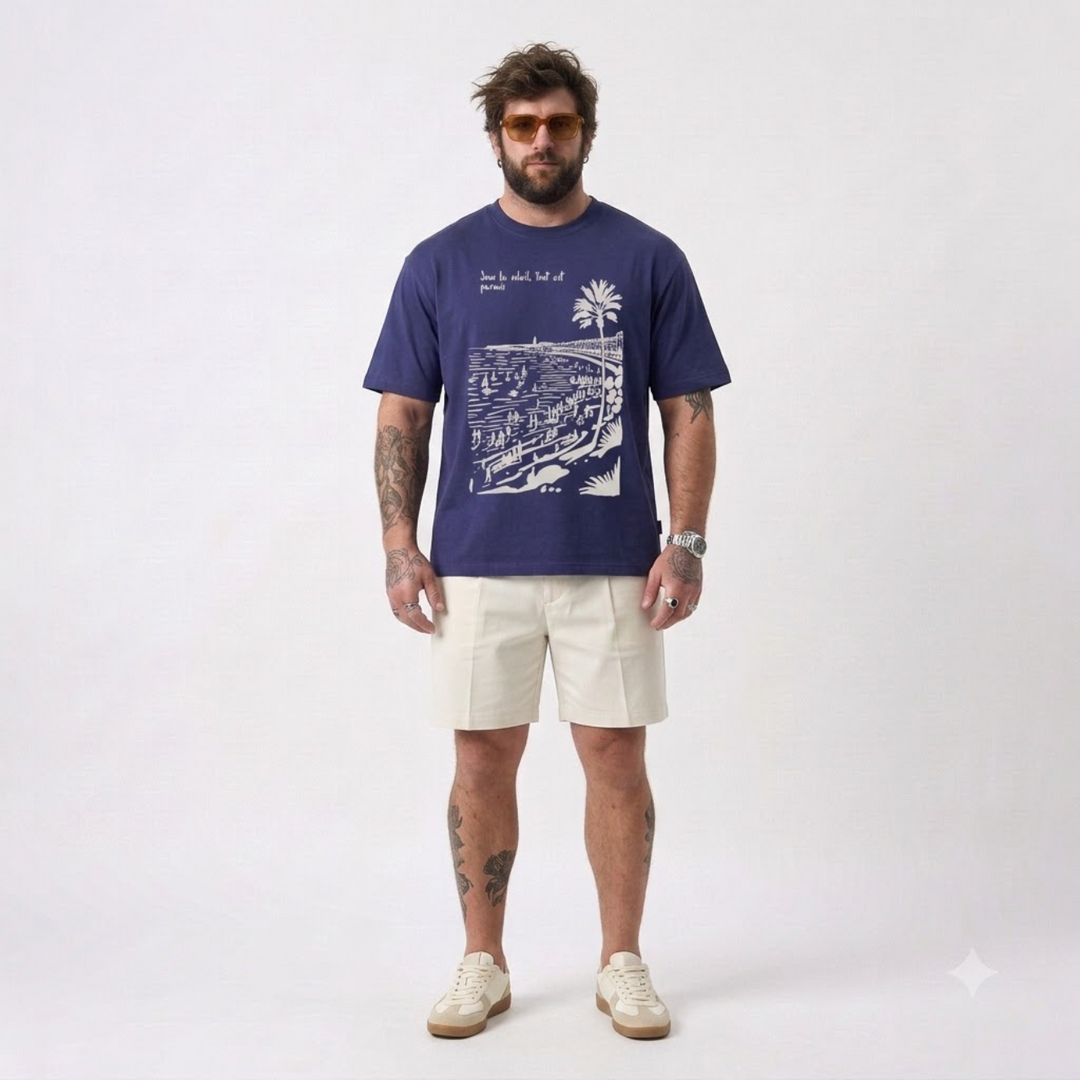 PLUS SIZE SAINT TROPEZ HOLIDAY T-SHIRT FOR MEN | XL-7XL