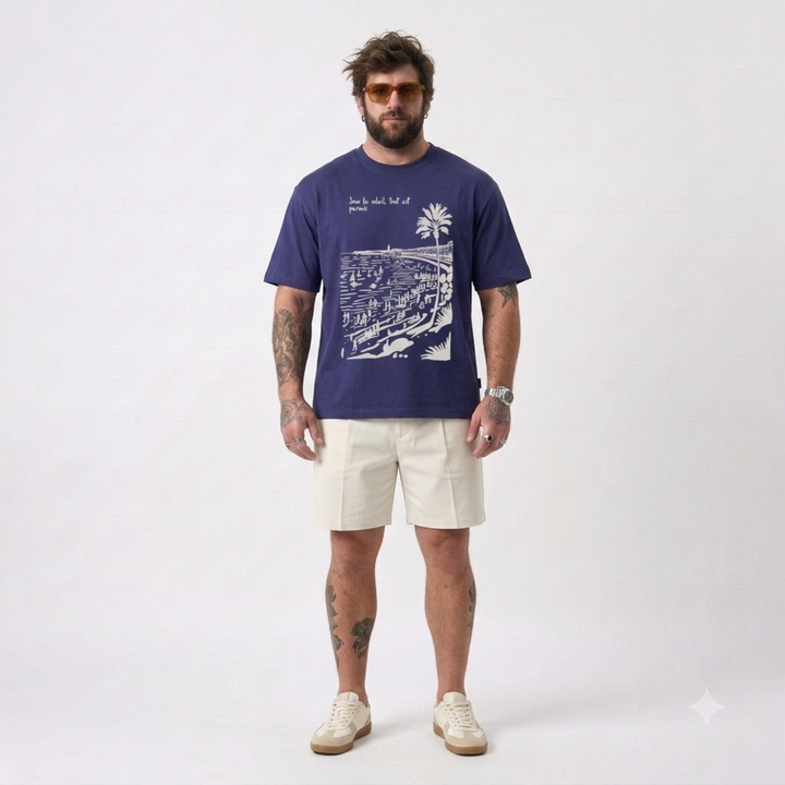PLUS SIZE SAINT TROPEZ HOLIDAY T-SHIRT FOR MEN | XL-7XL