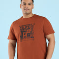 PLUS SIZE STRUCTURE KNIT GRAPHIC T-SHIRT FOR MEN | XL-7XL