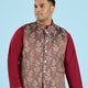 Plus Size Abstract Printed Bandgala Waistcoat | XL-7XL