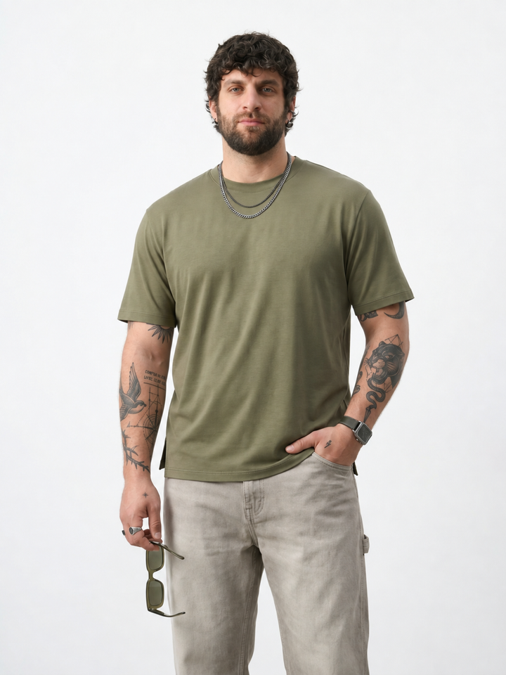PLUS SIZE BAMBOO COTTON LYCRA T-SHIRT FOR MEN | XL-7XL