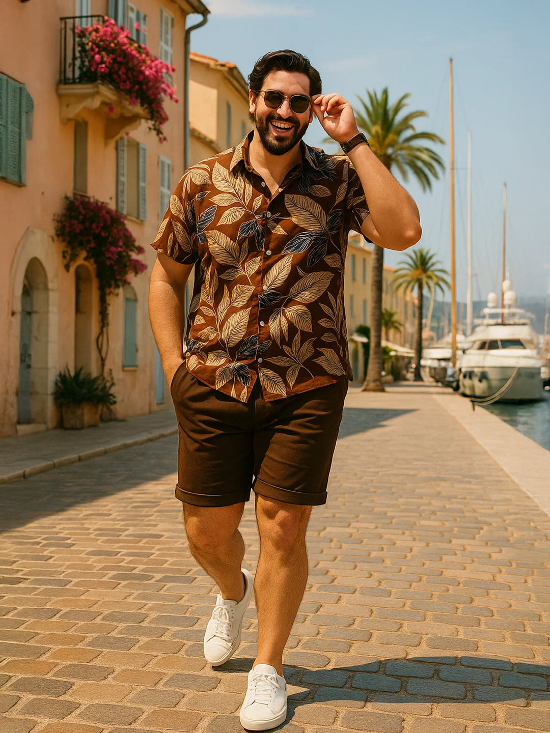 PLUS SIZE SOLID TWILL HOLIDAY CITY SHORTS FOR MEN | XL-7XL