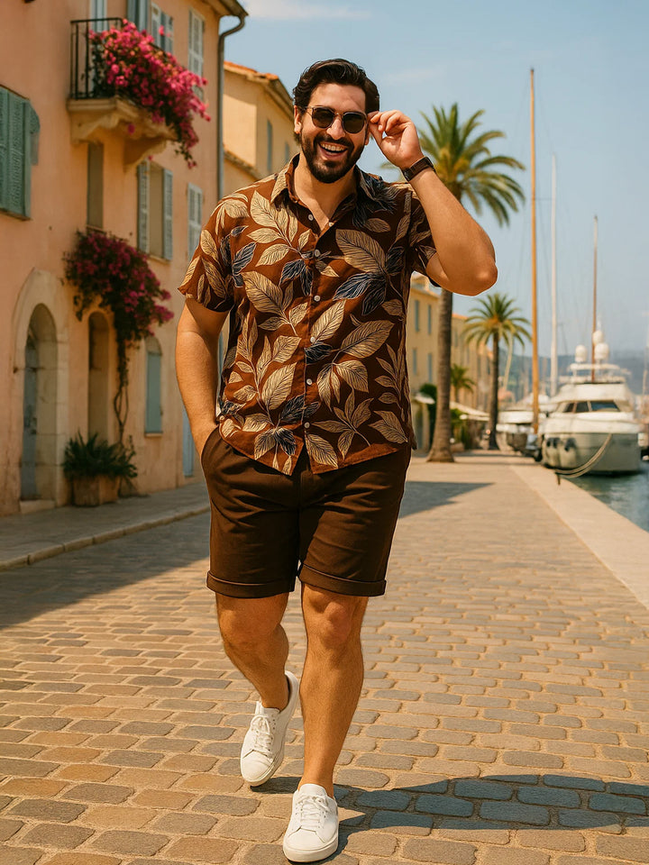 PLUS SIZE SOLID TWILL HOLIDAY CITY SHORTS FOR MEN | XL-7XL