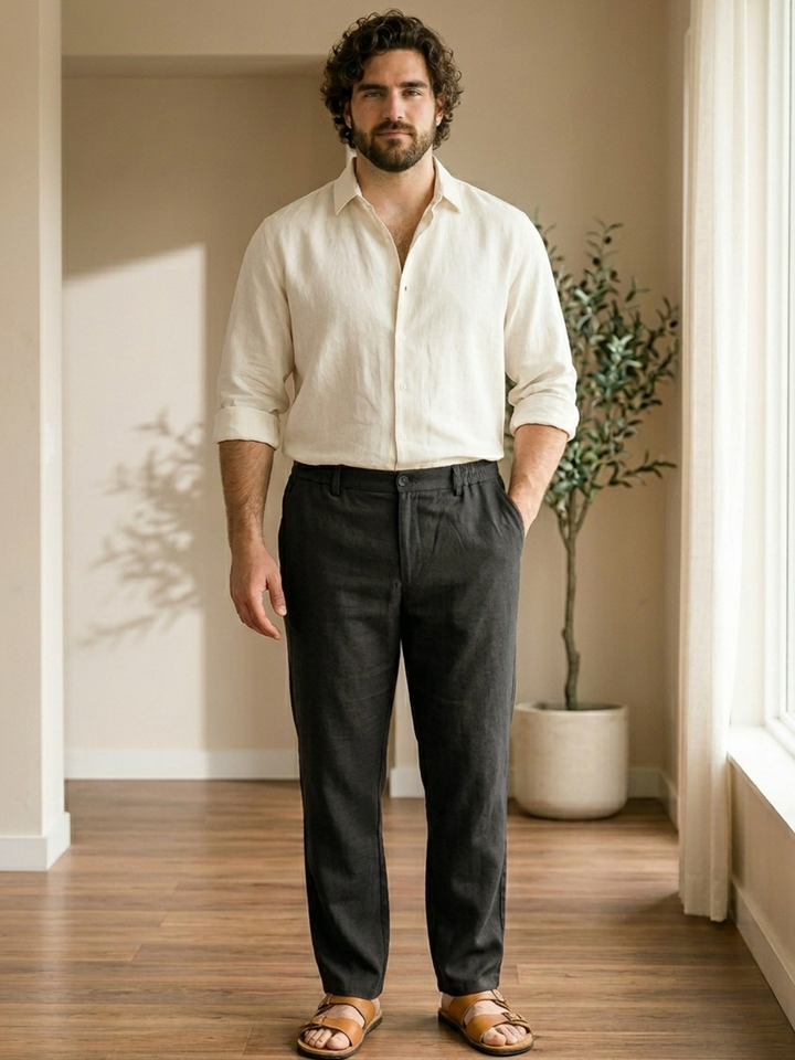 PLUS SIZE MEN LINEN PULL ON PANT | XL-7XL