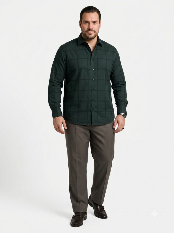 PLUS SIZE SELF CHECK SHIRT FOR MEN | XL-7XL