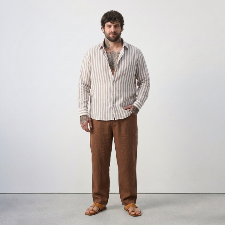 PLUS SIZE MEN’S STRIPE SHIRT | XL-7XL