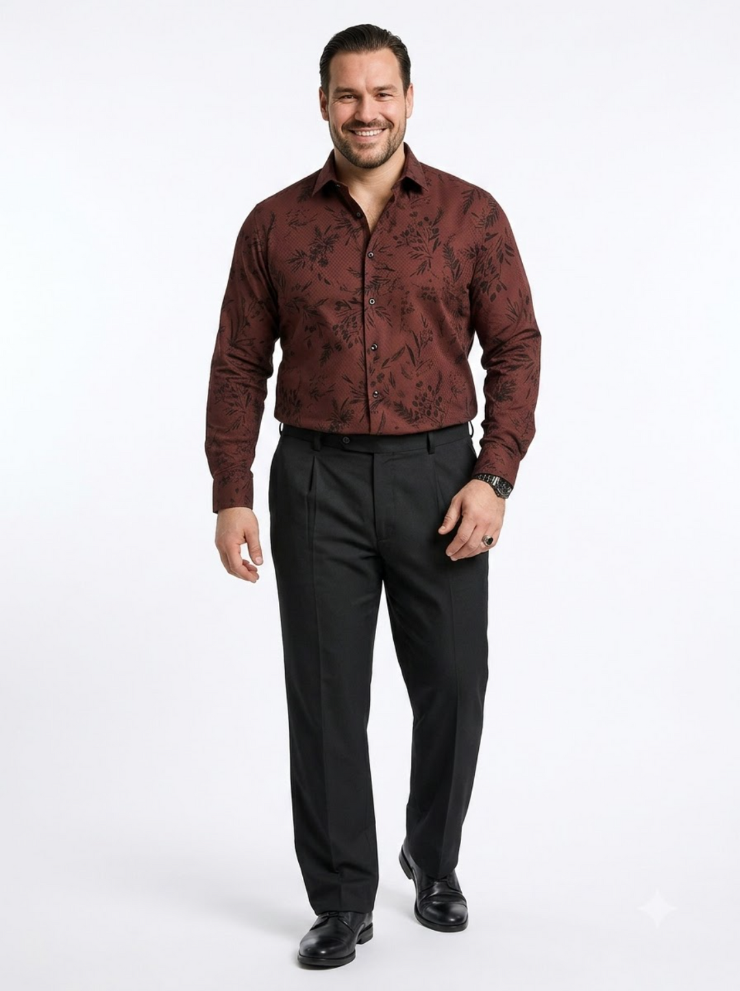 PLUS SIZE DOBBY PRINTED SHIRT FOR MEN | XL-7XL