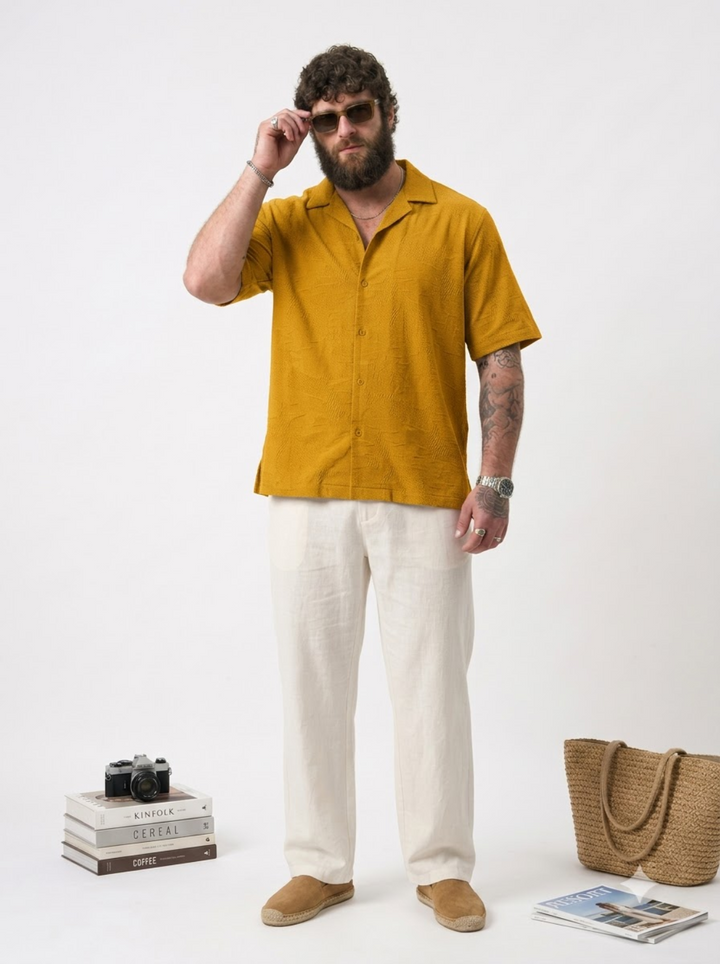 PLUS SIZE RESORT JACQURD SHIRT FOR MEN | XL-7XL