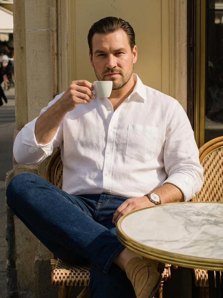 PLUS SIZE SOLID LINEN SHIRT FOR MEN | XL-7XL