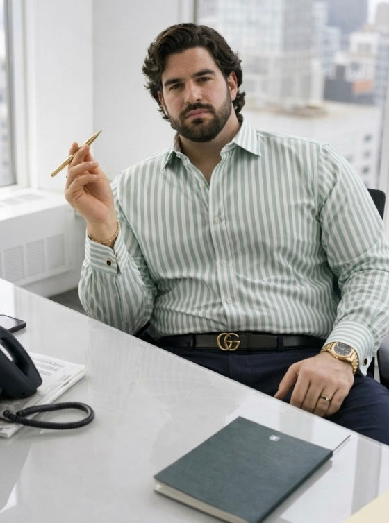 PLUS SIZE MEN STRIPE SHIRT| XL-7XL