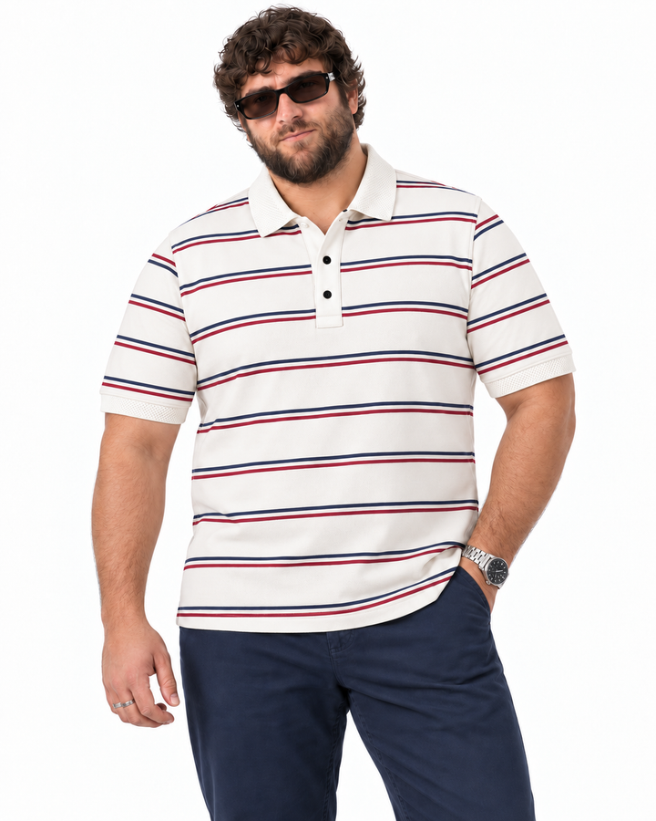 PLUS SIZE MEN STRIPER POLO | XL-7XL