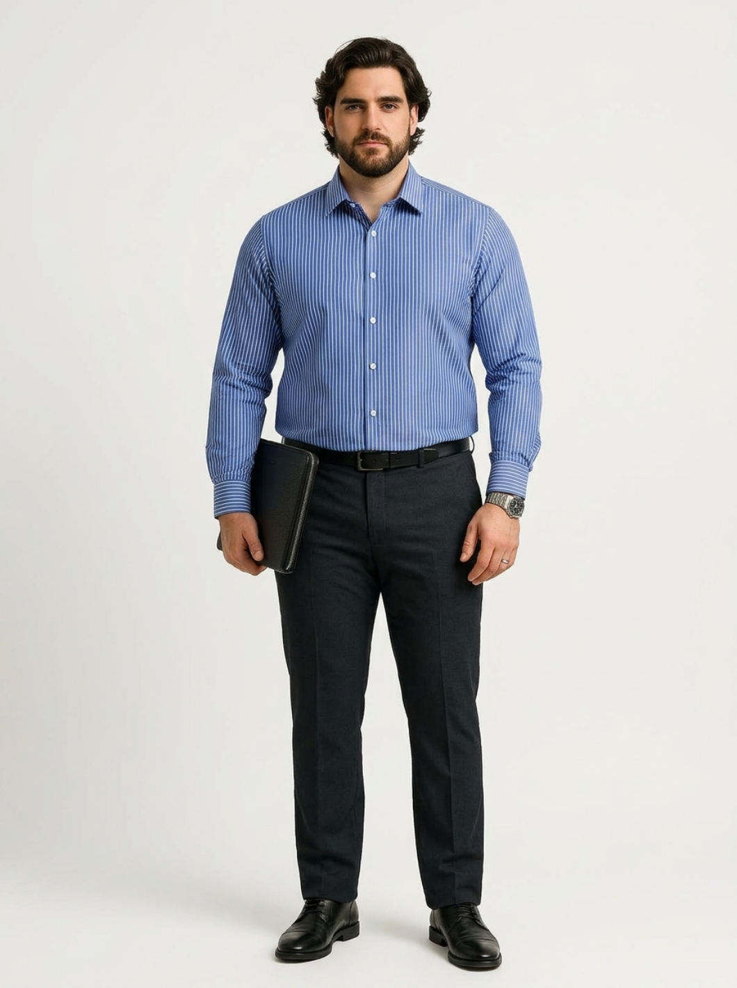 PLUS SIZE STRIPE GIZA SHIRT FOR MEN | XL-7XL