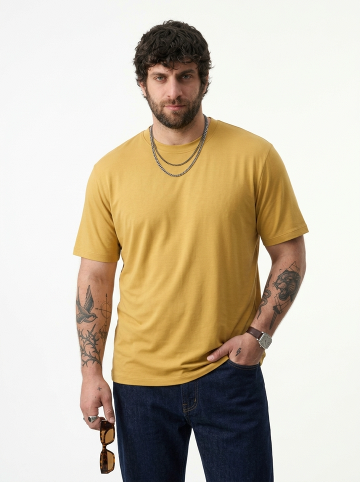 PLUS SIZE BAMBOO COTTON LYCRA T-SHIRT FOR MEN | XL-7XL