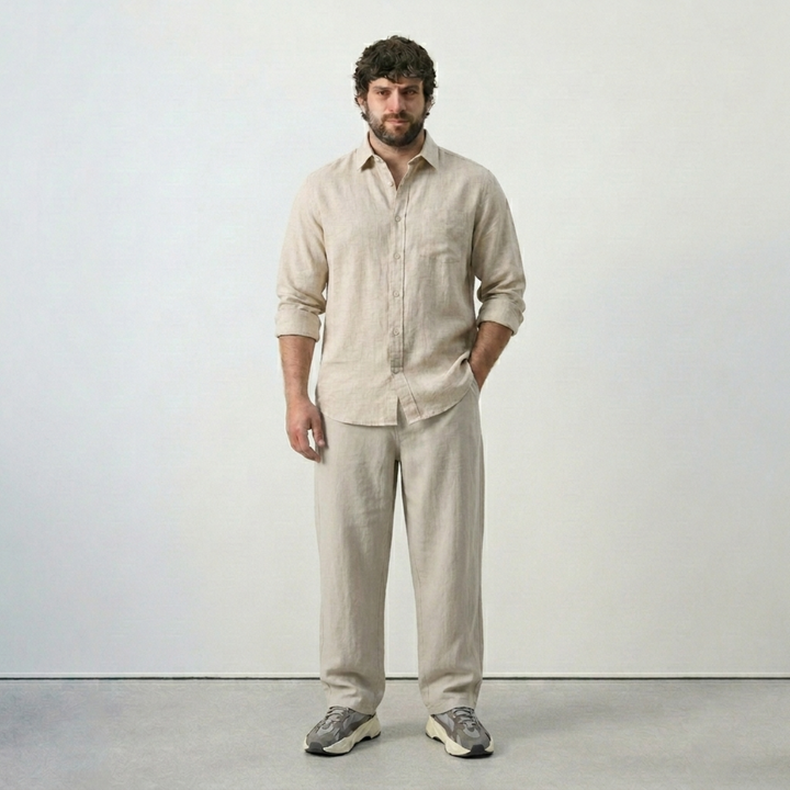 PLUS SIZE MEN’S SOLID LINEN SHIRT | XL-7XL