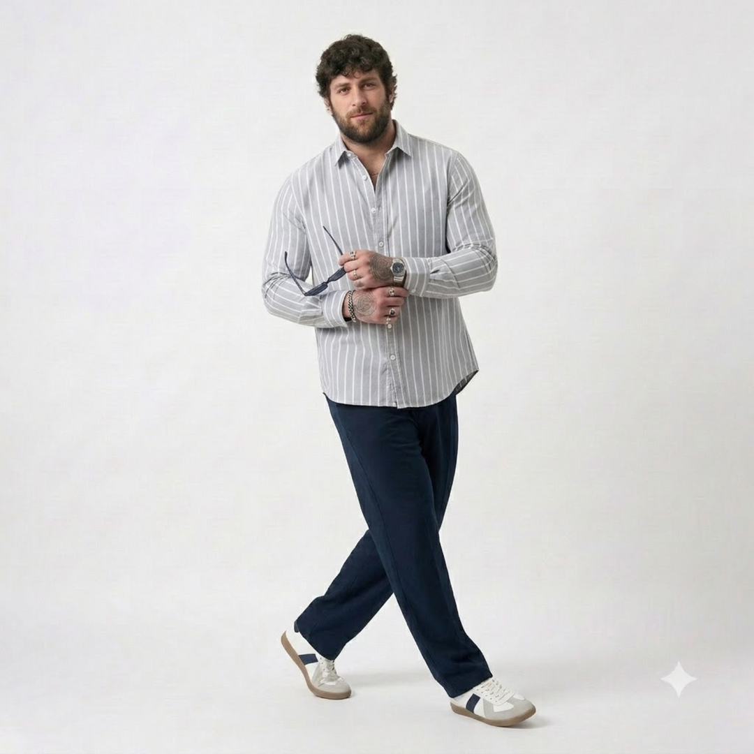 PLUS SIZE STRIPE SHIRT FOR MEN | XL-7XL