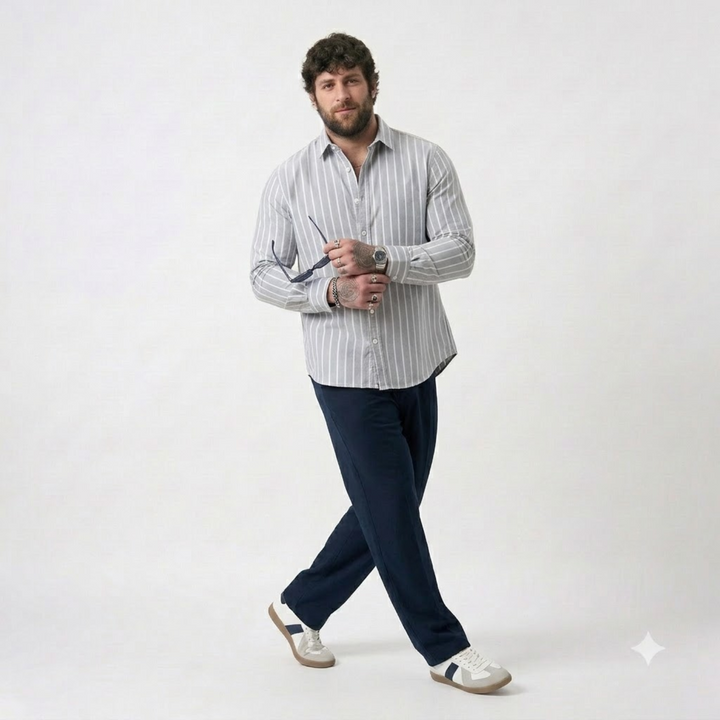 PLUS SIZE STRIPE SHIRT FOR MEN | XL-7XL