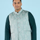 Plus Size Jacquard Bandgala Waistcoat | XL-7XL