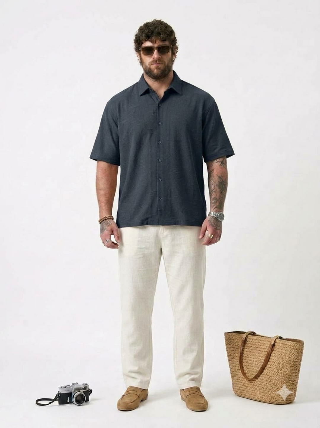 PLUS SIZE RESORT JACQURD SHIRT FOR MEN | XL-7XL