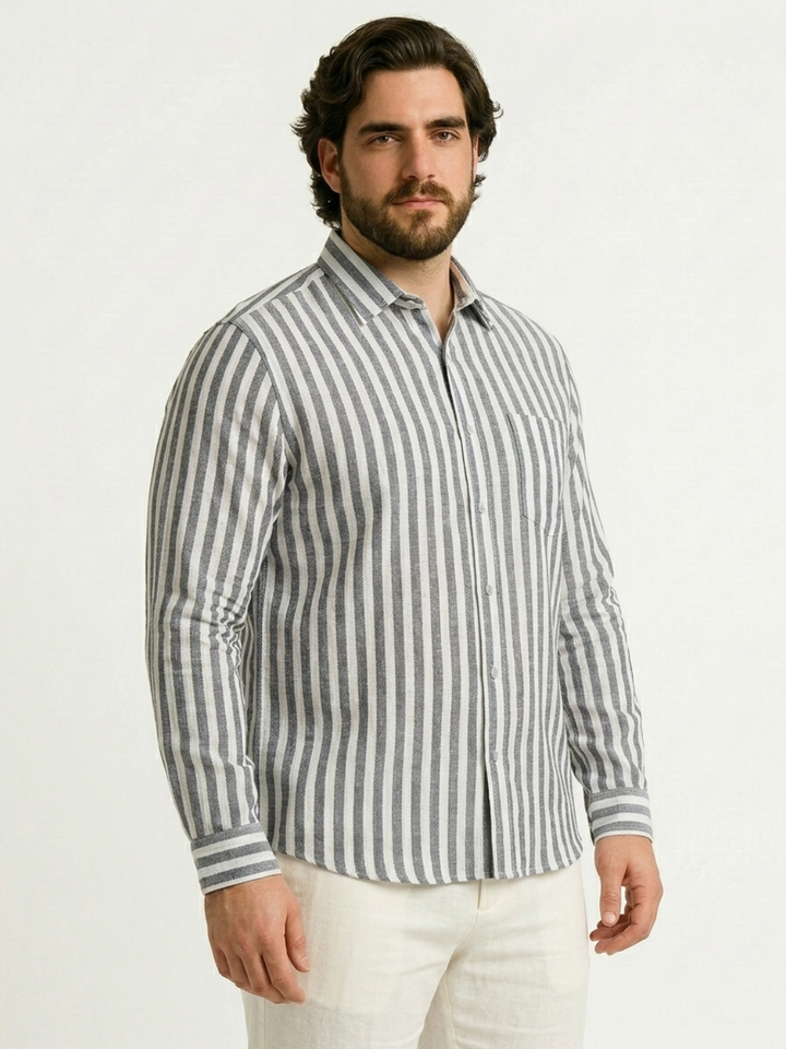 PLUS SIZE MEN STRIPE SHIRT| XL-7XL