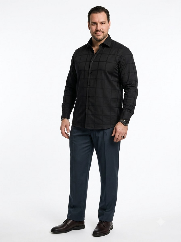 PLUS SIZE SELF CHECK SHIRT FOR MEN | XL-7XL