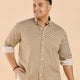 Plus Size Retro Tile Print Twill Stretch Shirt | XL-7XL