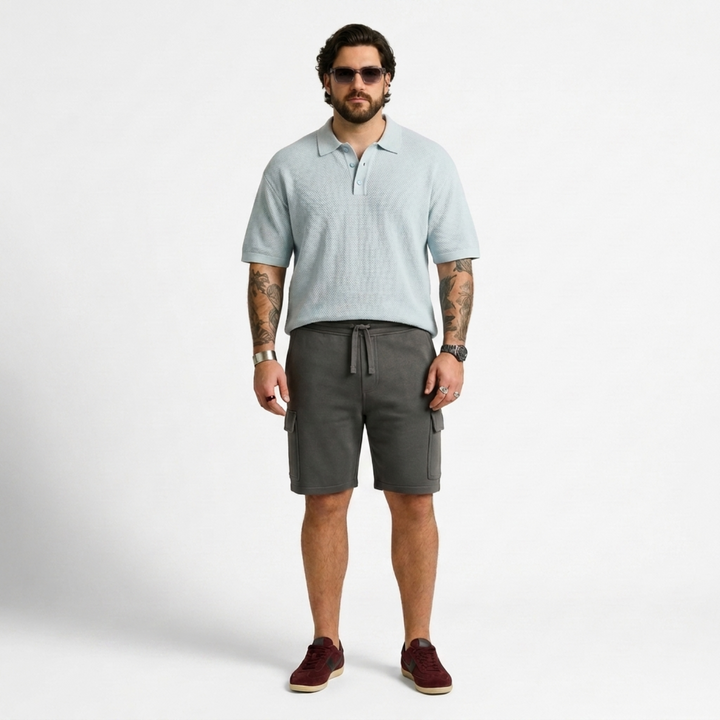 PLUS SIZE MEN’S KNIT CARGO LOUNGE SHORT | XL-7XL