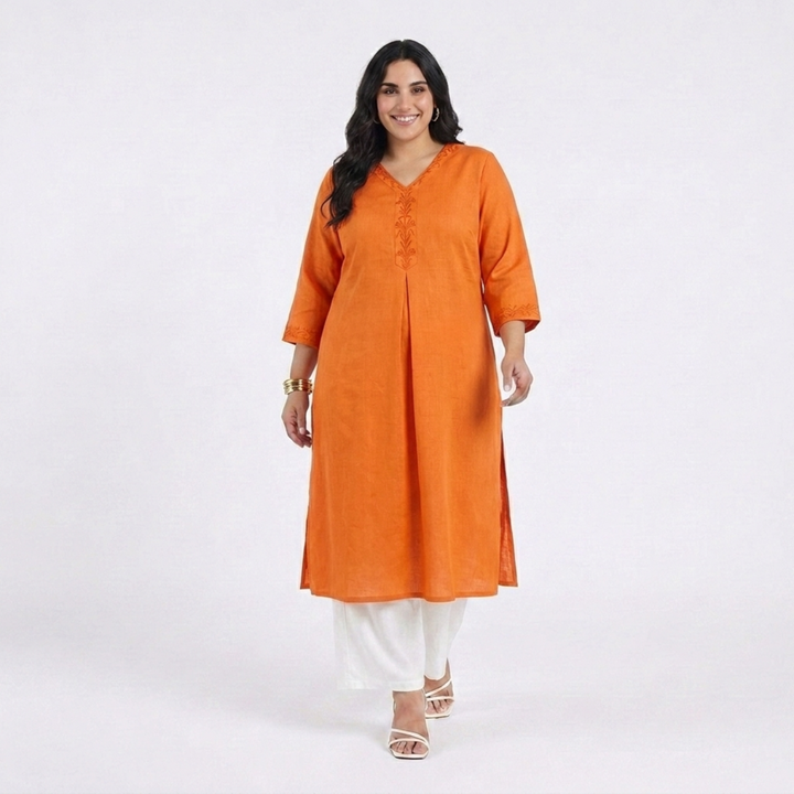 PLUS SIZE WOMEN’S SOLID ETHNIC KURTA | XL-7XL
