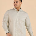 Plus Size Hexagon Geo Print Twill Stretch Shirt | XL-7XL