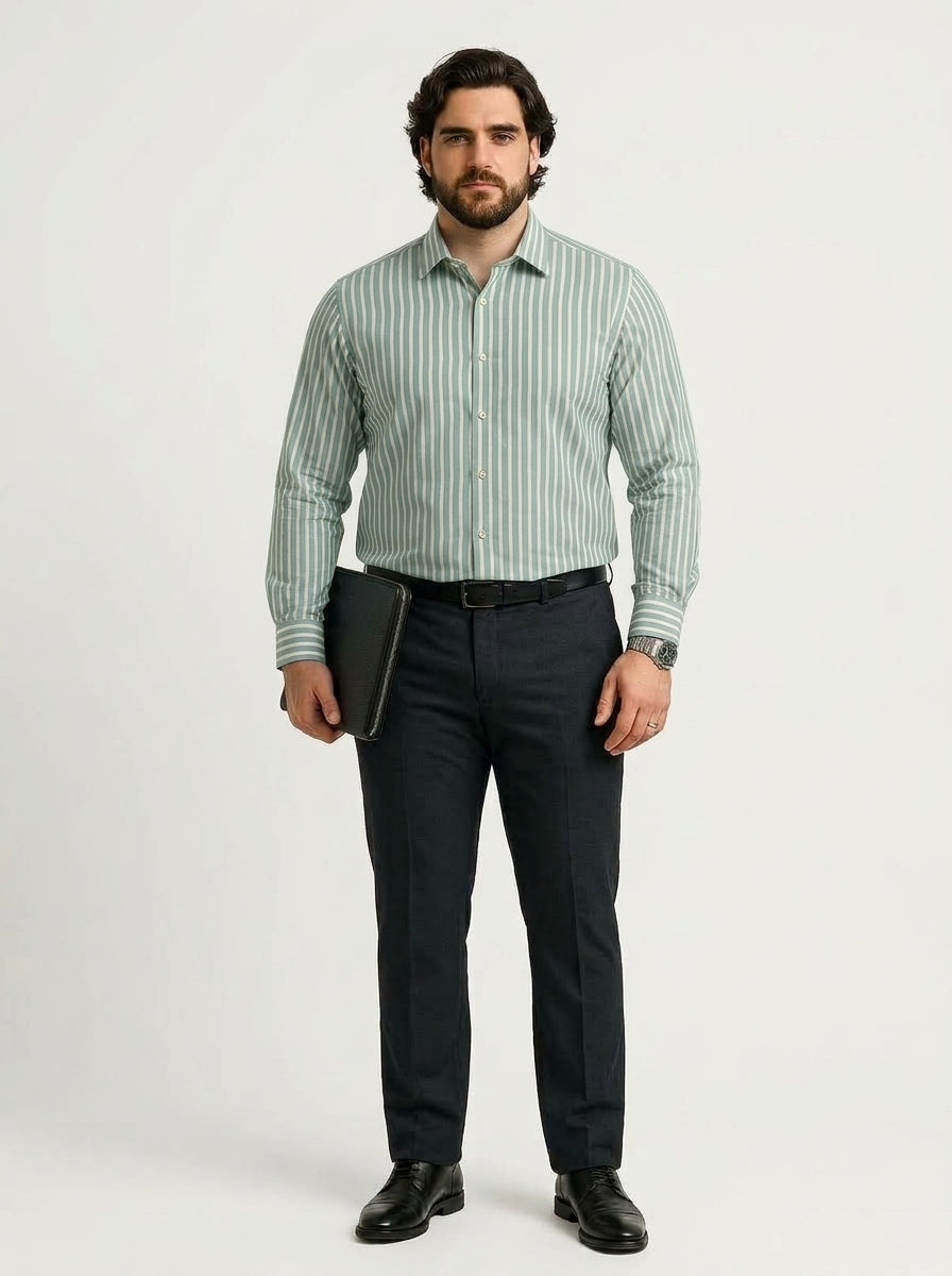 PLUS SIZE STRIPE GIZA SHIRT FOR MEN | XL-7XL