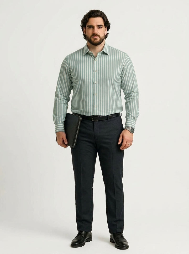 PLUS SIZE STRIPE GIZA SHIRT FOR MEN | XL-7XL