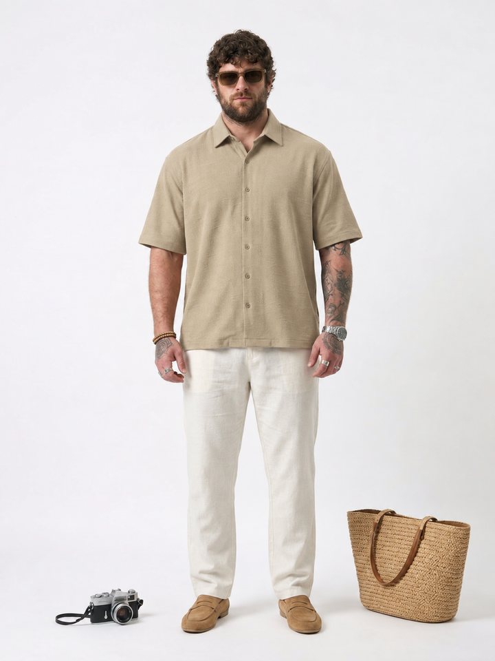 PLUS SIZE RESORT JACQURD SHIRT FOR MEN | XL-7XL