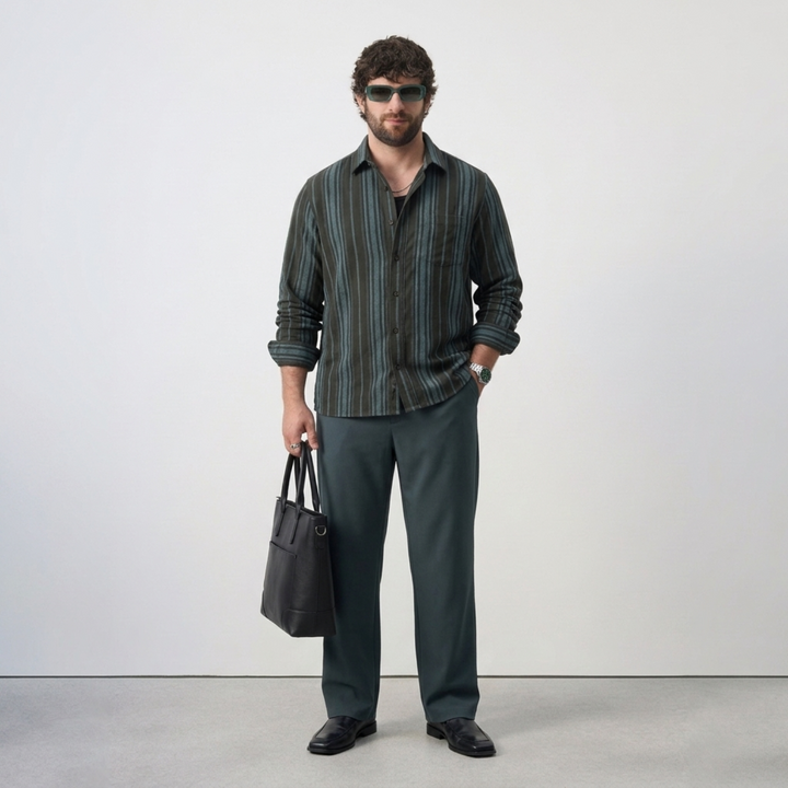 PLUS SIZE MEN’S STRIPE SHIRT | XL-7XL