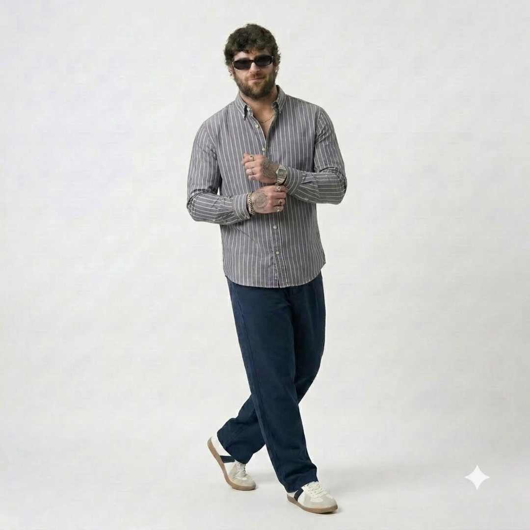 PLUS SIZE STRIPE SHIRT FOR MEN | XL-7XL
