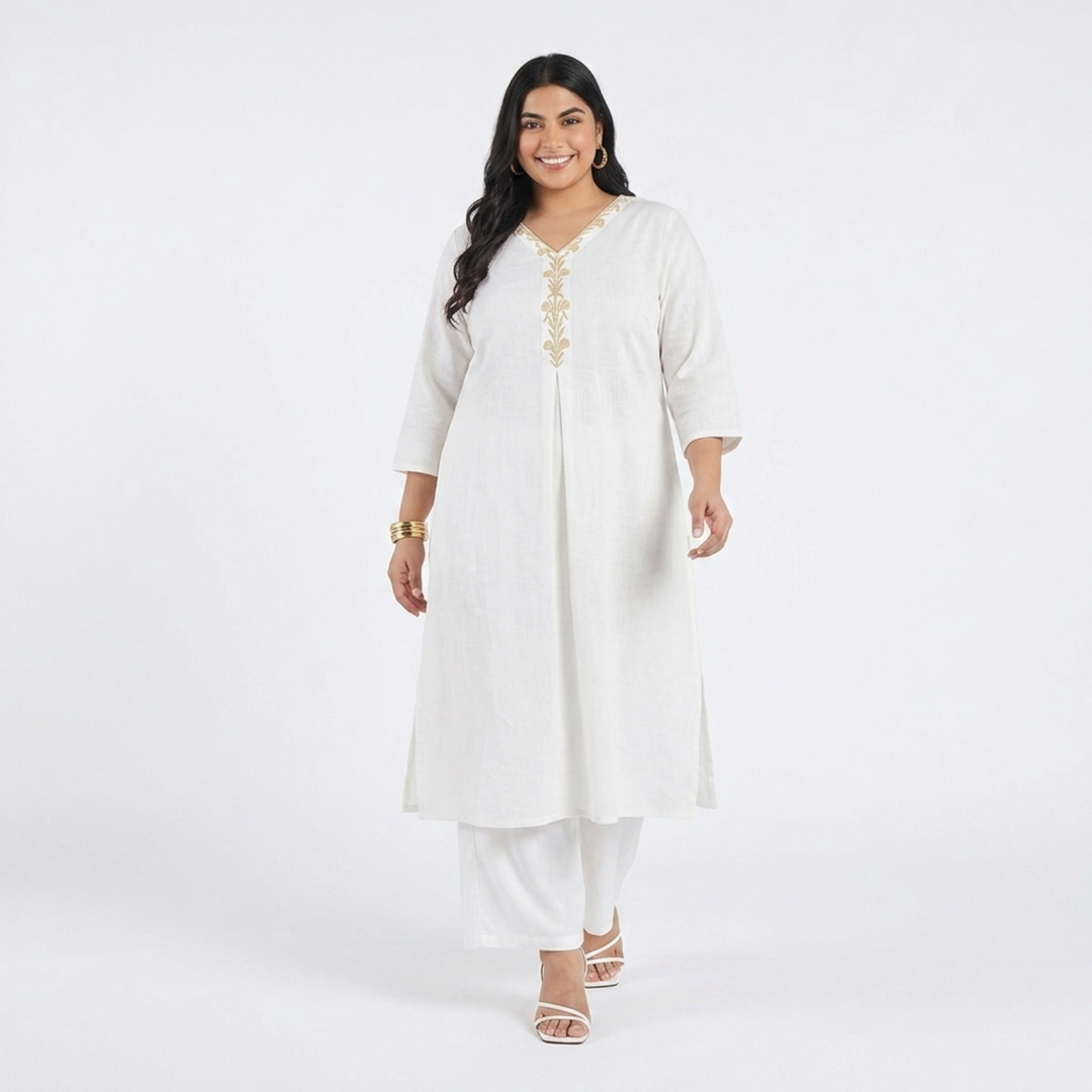PLUS SIZE WOMEN’S SOLID ETHNIC KURTA | XL-7XL