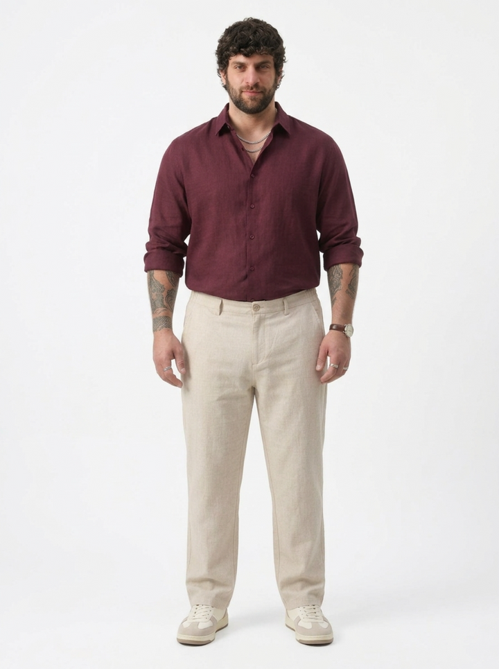 PLUS SIZE MEN’S LINEN PULLON PANT | XL-7XL