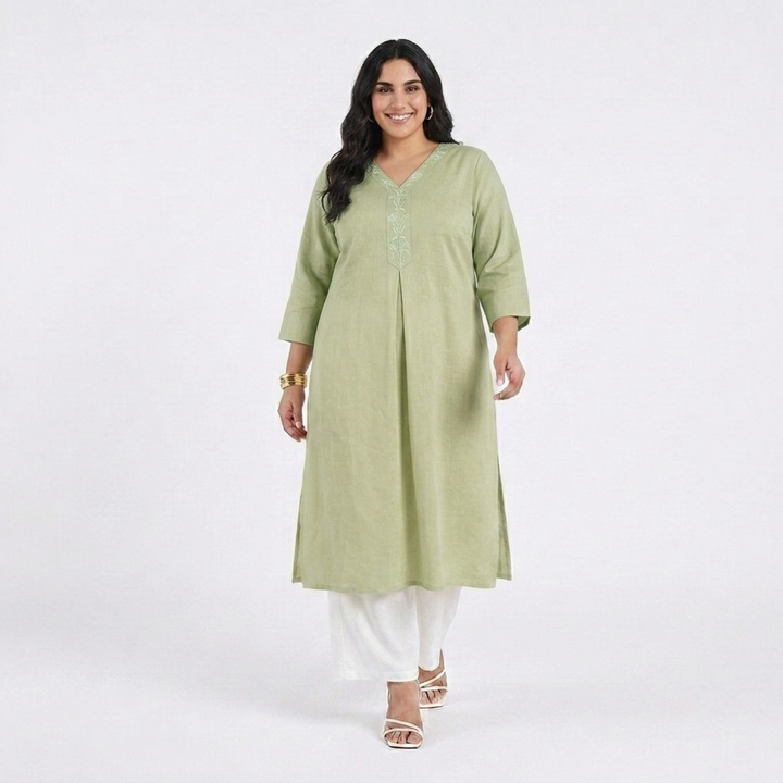 PLUS SIZE WOMEN’S SOLID ETHNIC KURTA | XL-7XL