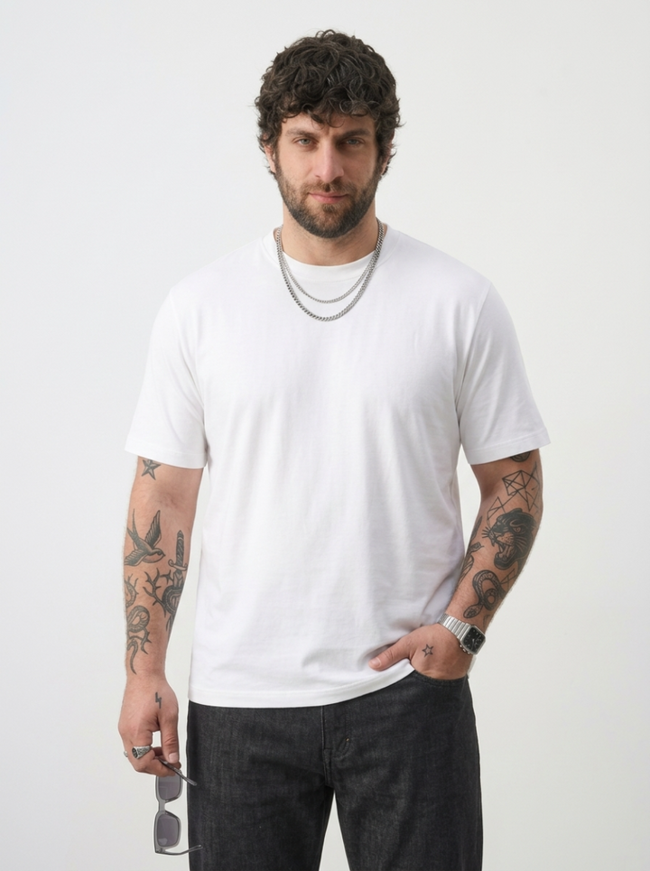 PLUS SIZE BAMBOO COTTON LYCRA T-SHIRT FOR MEN | XL-7XL