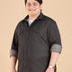 Plus Size Charcoal Cascade Grey Denim Shirt | XL-7XL