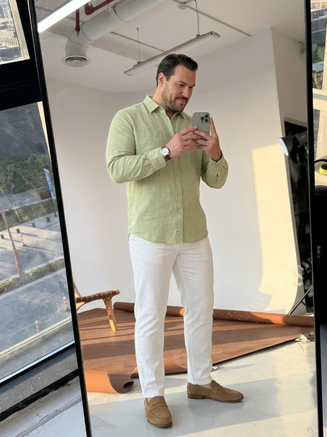 PLUS SIZE MEN SOLID LINEN SHIRT| XL-7XL