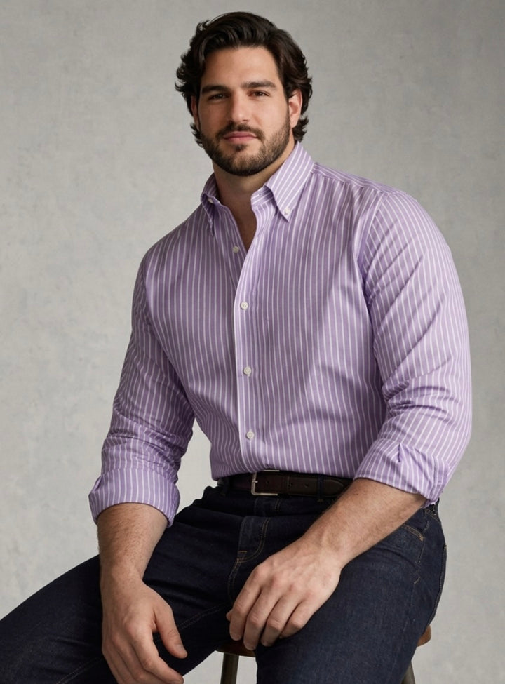 PLUS SIZE MEN STRIPE SHIRT| XL-7XL