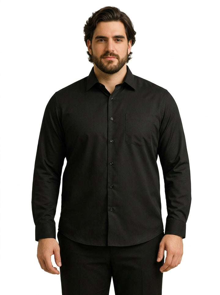 PLUS SIZE SOLID GIZASHIRT FOR MEN | XL-7XL