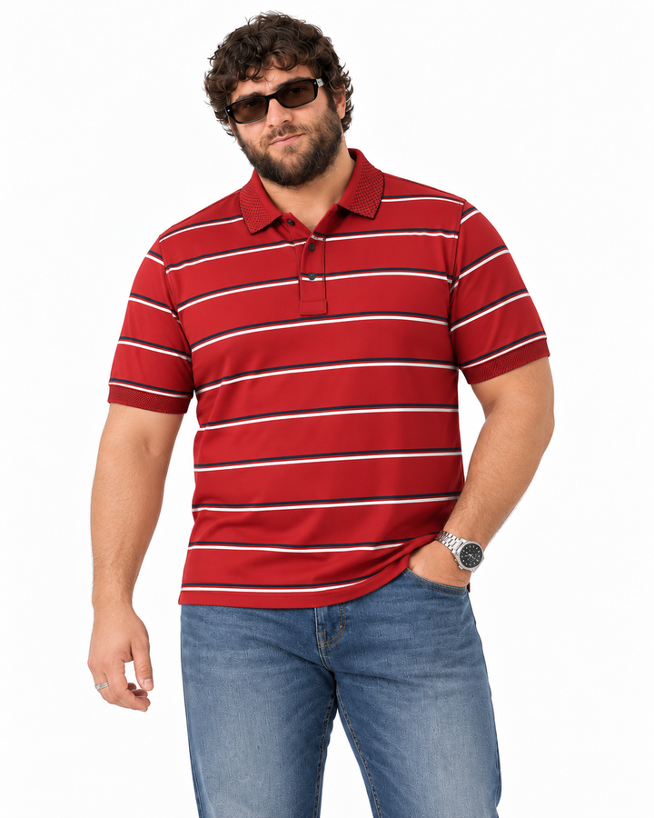 PLUS SIZE MEN STRIPER POLO | XL-7XL