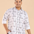 Plus Size Monochrome Cameo Print Tencel Shirt | XL-7XL