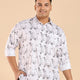 Plus Size Monochrome Cameo Print Tencel Shirt | XL-7XL