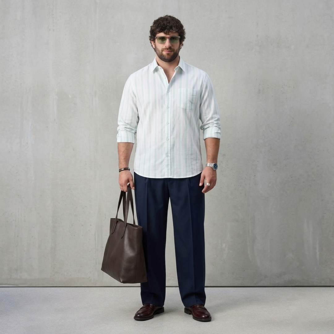 PLUS SIZE MEN’S STRIPE SHIRT | XL-7XL